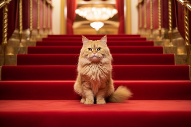 Red carpet for famous cat