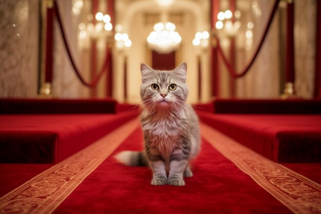 Red carpet for famous cat