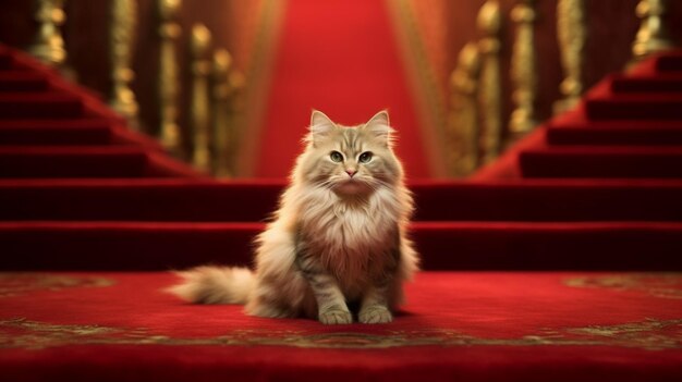 Red carpet for famous cat