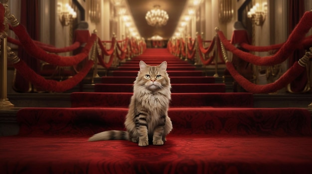 Red carpet for famous cat