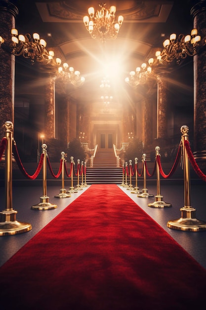 Red carpet and golden barrier