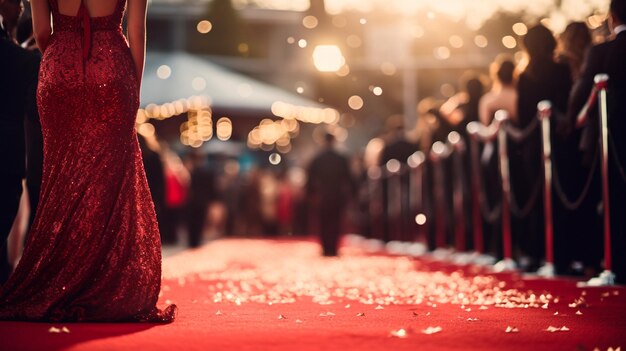 Photo the red carpet is glittering generative ai