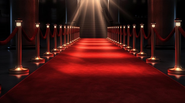 Red carpet at nightgenerative ai