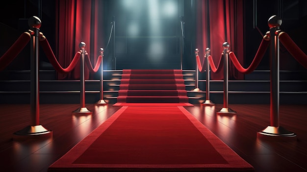 Red Carpet Road Illustration AI Generative