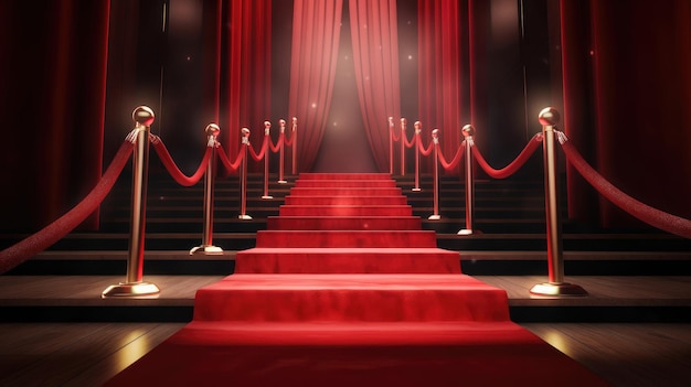 Red Carpet Road Illustration AI Generative