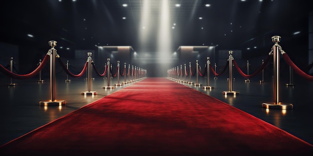 Red carpet way path decoration background Can be used like fame success