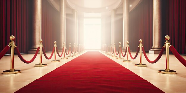 Red carpet way path decoration background Can be used like fame success