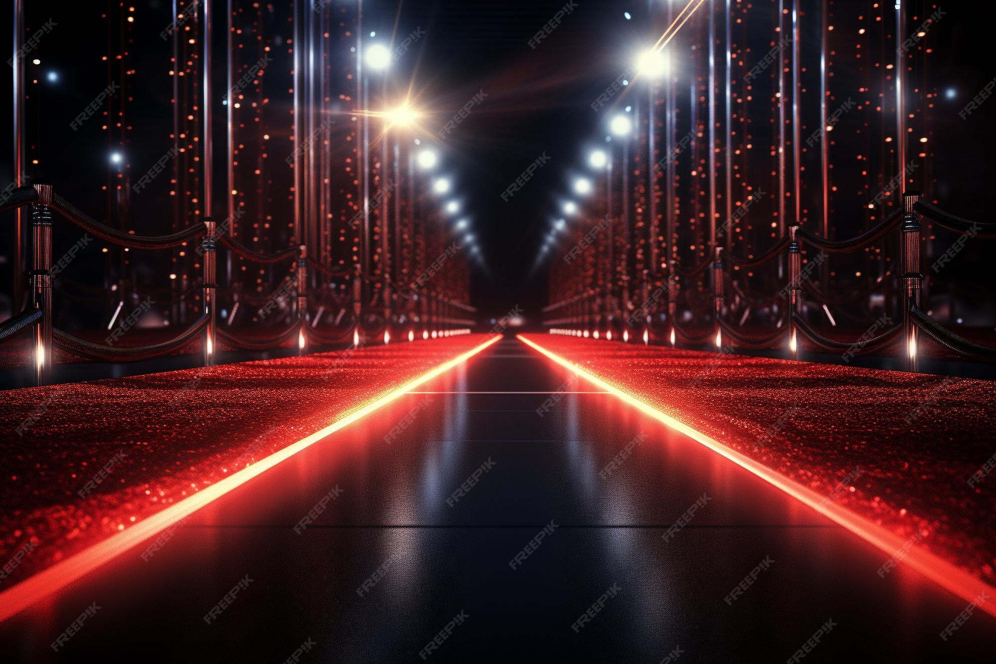 Premium AI Image | red carpet with lights