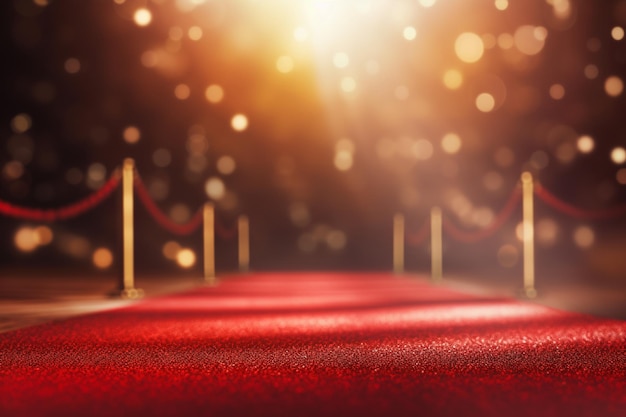 Premium Photo | Red carpet with lights