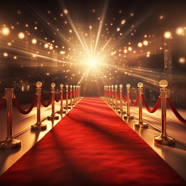 Premium AI Image red carpet with a red carpet and a red carpet with a