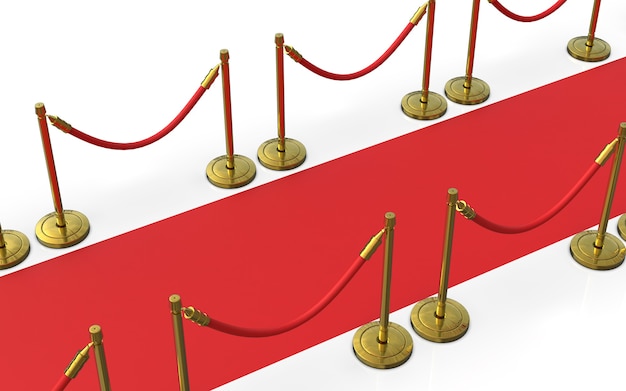 Red carpet with stanchions