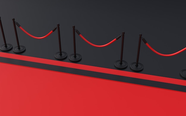 Red carpet with stanchions