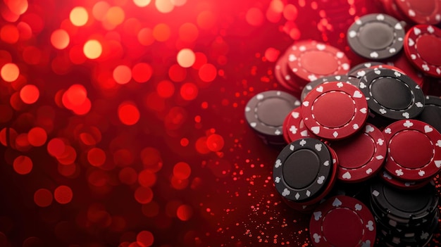 red casino background with copy space