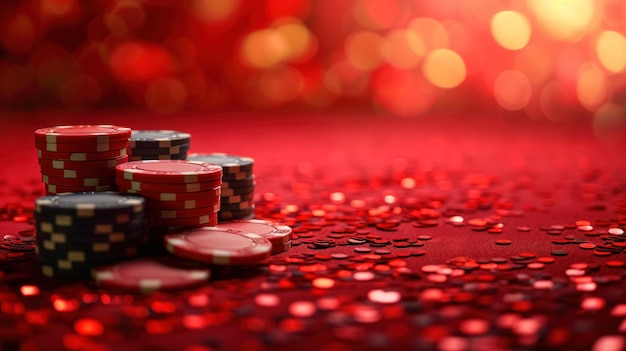 red casino background with copy space