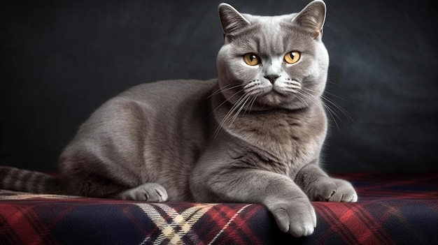 A red cat of the Scottish fold breed AI Generative