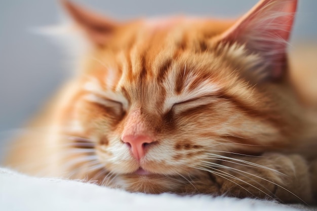 Red cat sleeping