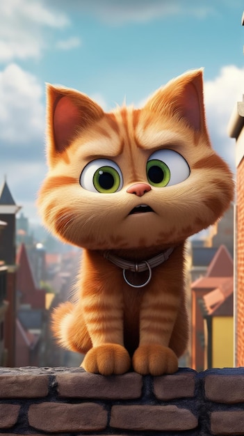 Red cat in the style of pixar a lover of mischief