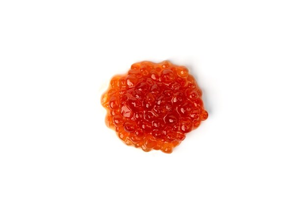 Red caviar isolated on white 