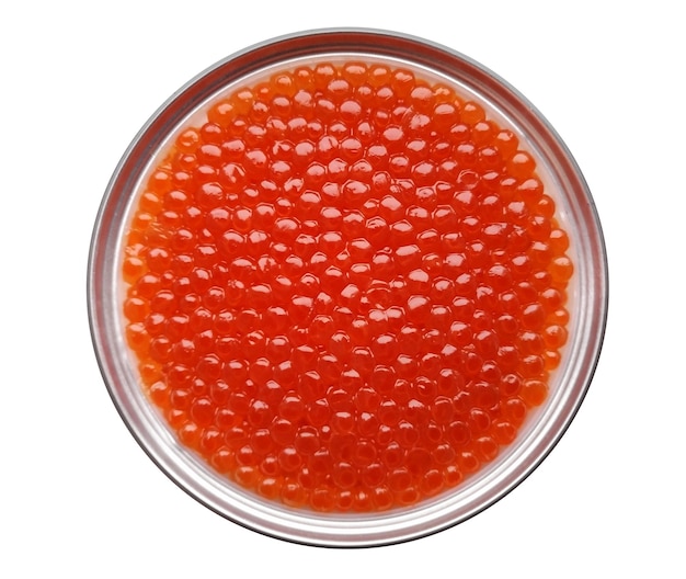 Red caviar in the open container