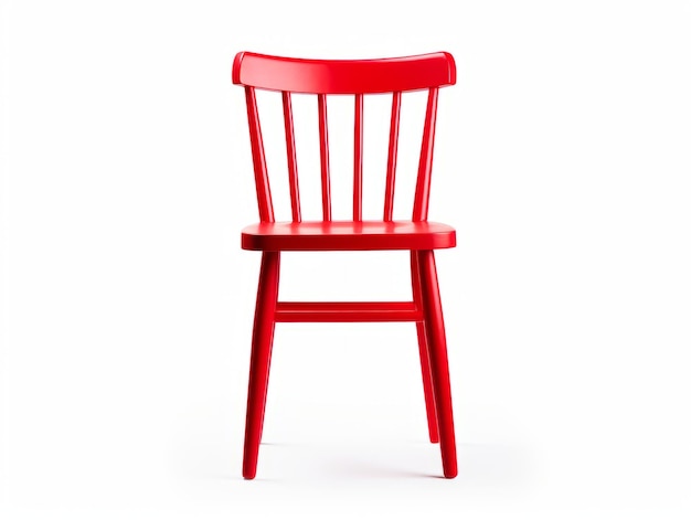 Foto una sedia rossa su uno sfondo bianco con uno sfondo bianco