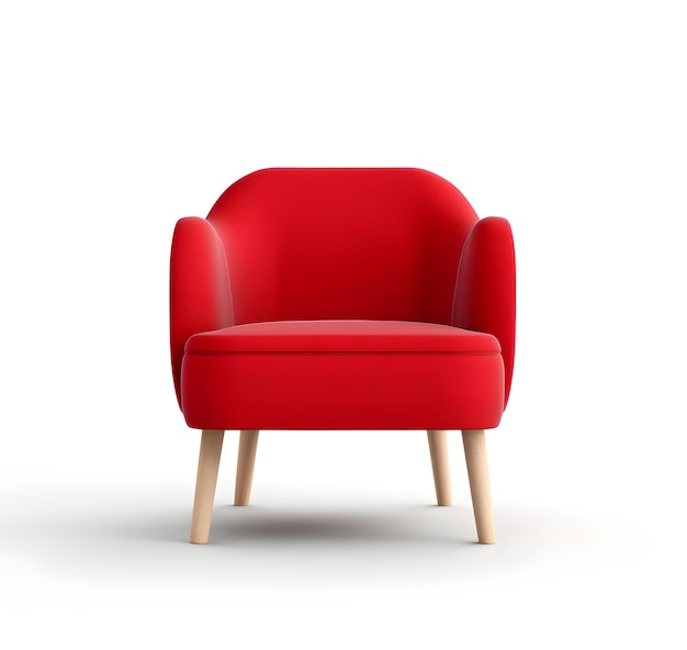 Red chair on white background