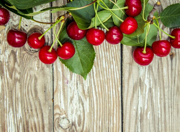 Red cherries. Selective focus. food nature fruit.