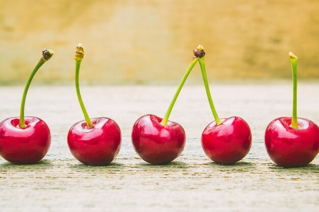 Red cherries. Selective focus.