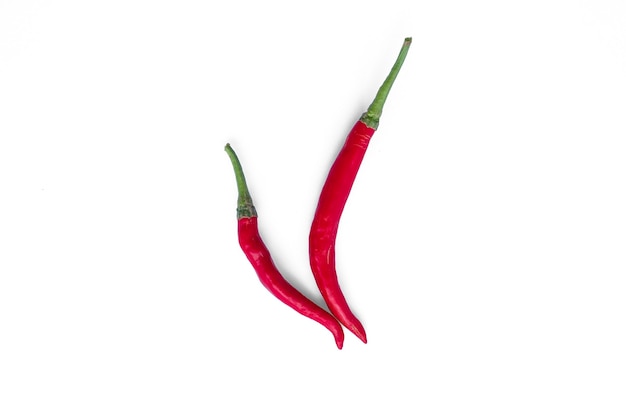 Red chili in isolation on a white background minimalist concept