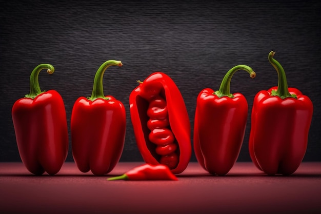 Red chili pepper background landscape