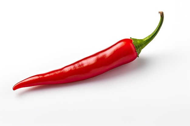 A Red chili pepper is isolated on a white background