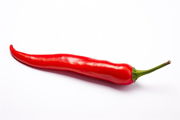 A Red chili pepper is isolated on a white background