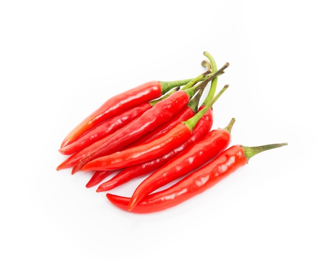 Red chili pepper isolated on a white background, close-up