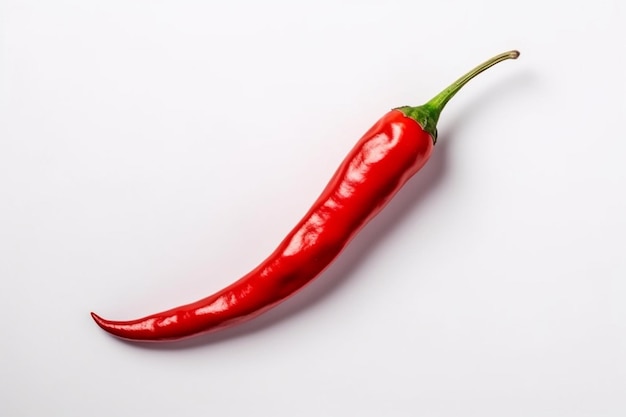 A red chili pepper on a white background