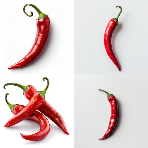 red chili pepper on white background