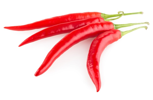Photo red chili peppers isolated on white background
