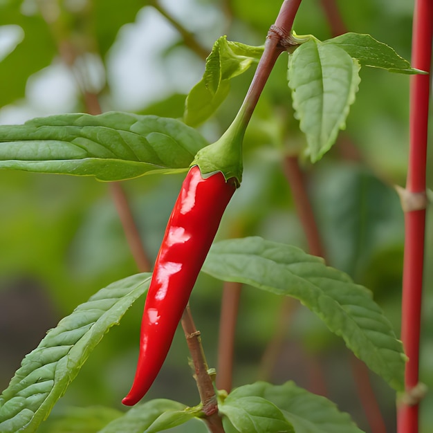 a red chili plant with the word  on it