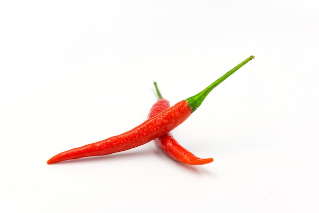 red chili on white background, pepper, Paprika