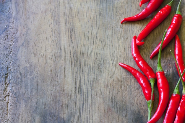 red chili on wood background
