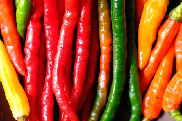 red chili yellow green and cayenne pepper variety of chilies