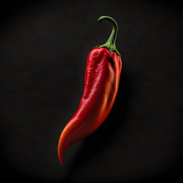 a red chilli on a black background