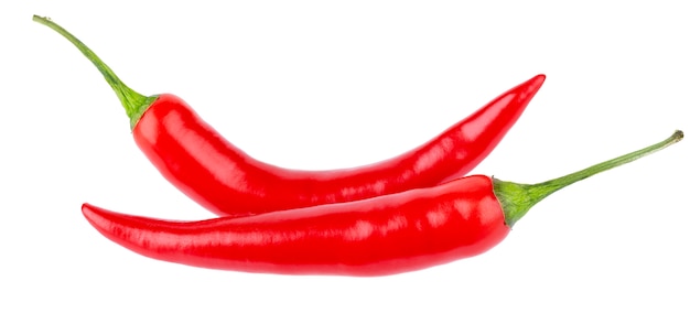 Red chilli isolated on a white 