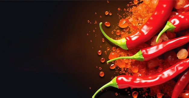 Red Chilli Peppers Background For Social Media Advertising and Marketing Generative Ai