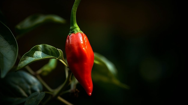 A red chilli in a tree