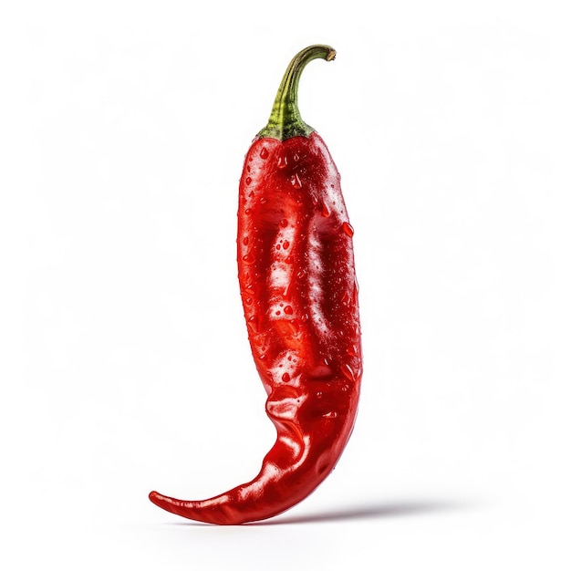 Red chilli in white background