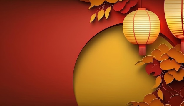 Red chinese holiday background illustration ai generativexa