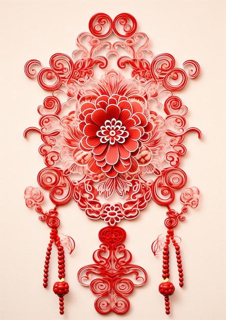 Red Chinese Knots Chinese new year pattern