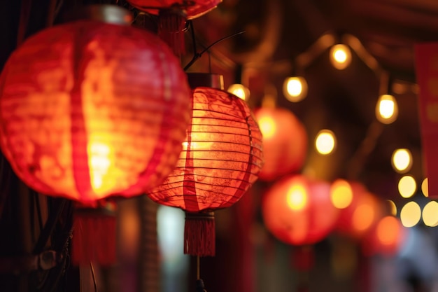 Red Chinese Lantern Decorations for Holiday Celebrations