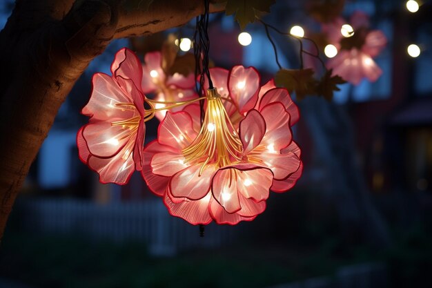 Red Chinese Lantern in Night created with Generative AI