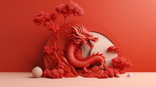 Red chinese lunar new year background