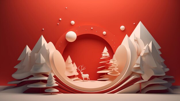 Красный рождественский фон Современные креативные элегантные рождественские украшения